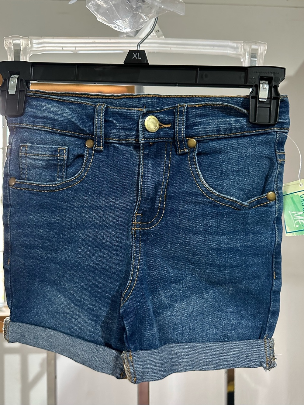 Kids Dark Blue Denim Roll-Cuff Shorts